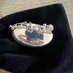 Silver Santa Sleigh Brooch